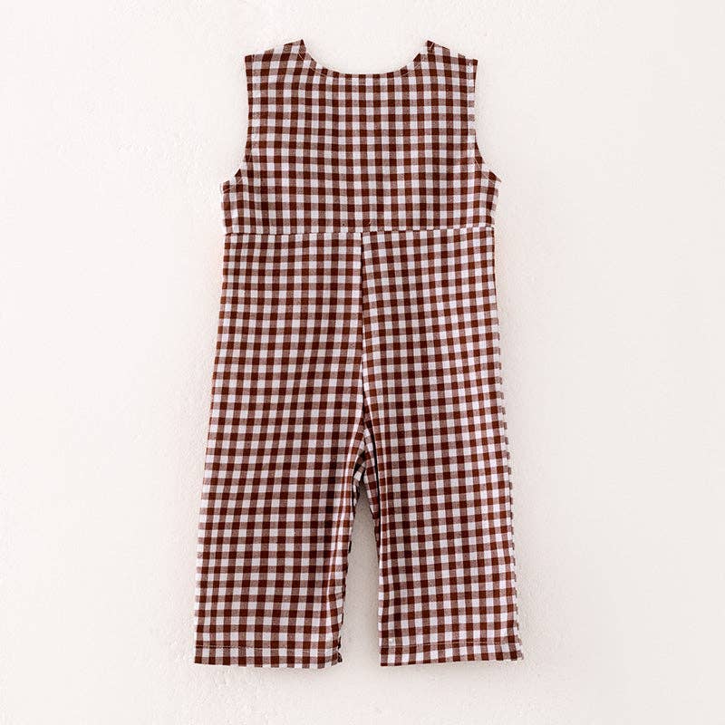 Boys Thanksgiving Pumpkin Turkey Embroidery Smock Romper: 6-12M