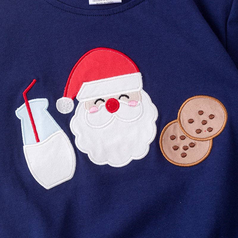 Boys 2 Pieces Christmas Santa Embroidery Boutique Pant Set: 3T