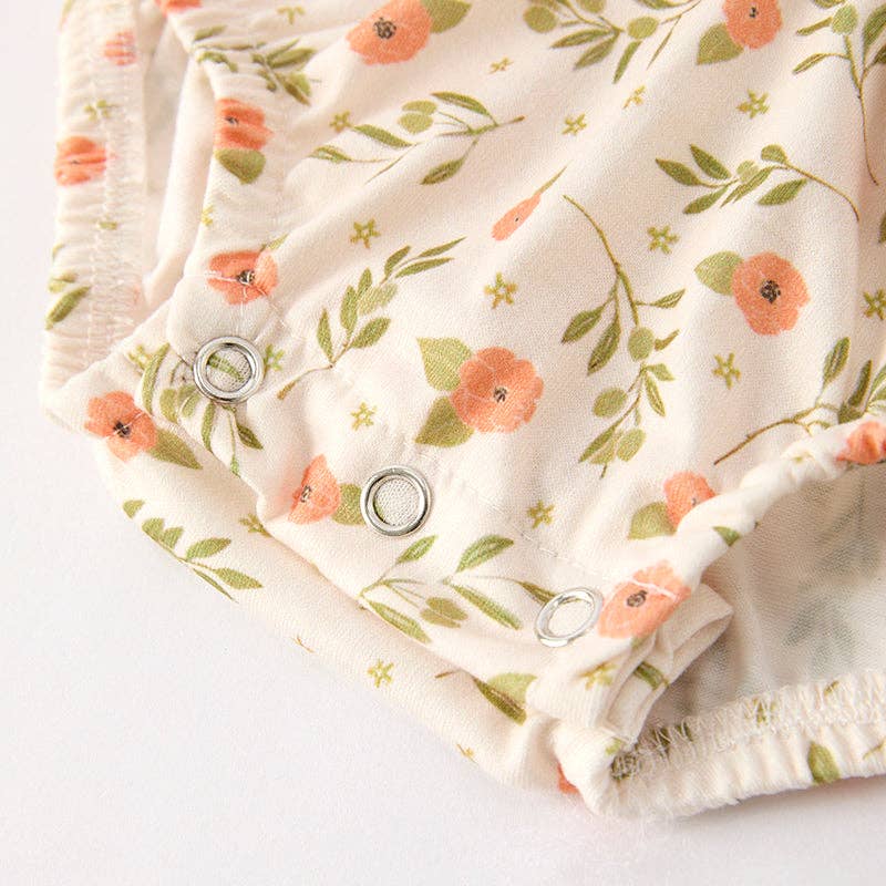 Baby Girls Fall Halloween Pumpkin Applique Bubbles Romper: 12-18M